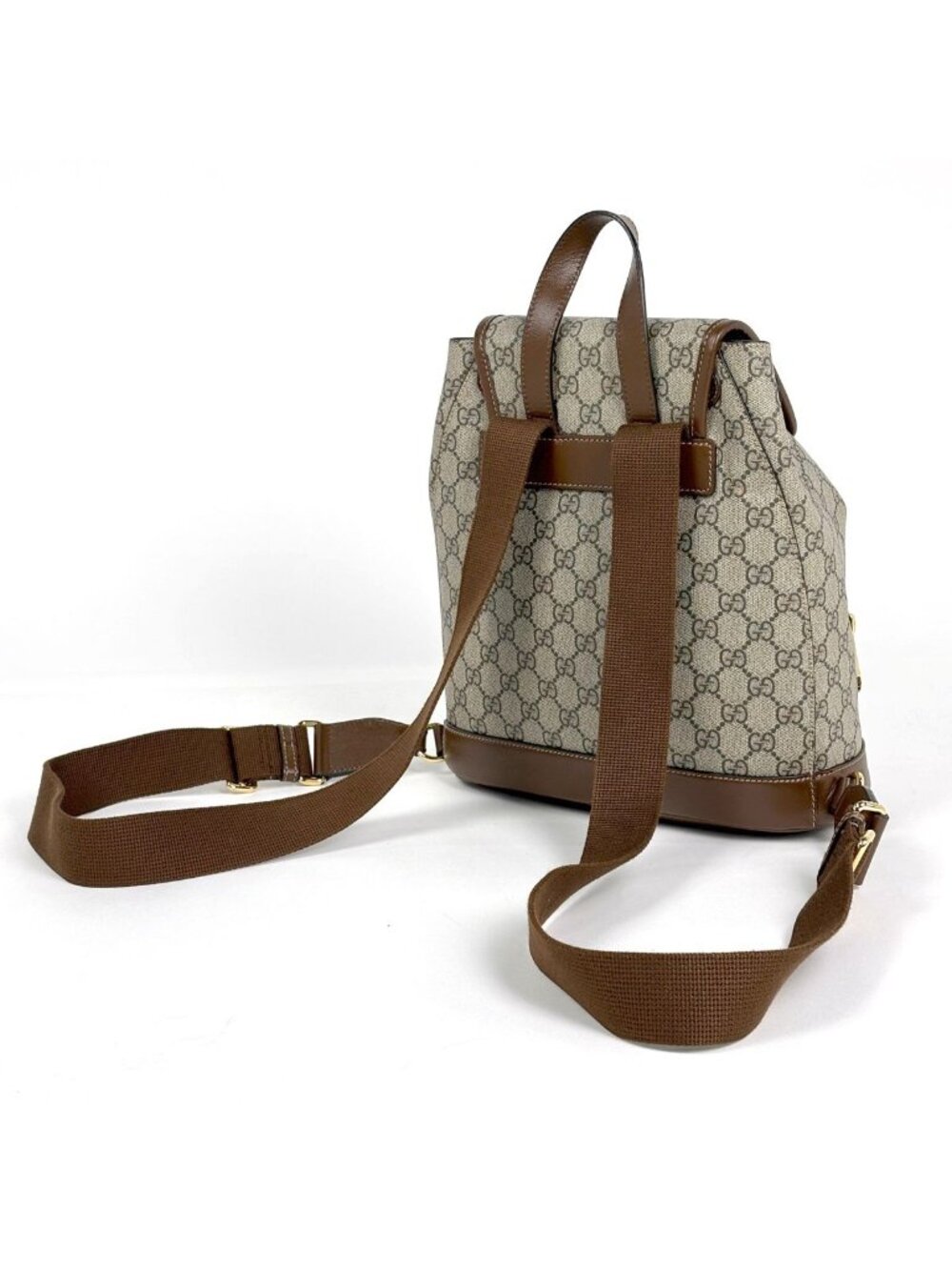 Gucci GG Pattern Backpack Interlocking Supreme Beige Brown - Picture 2 of 7